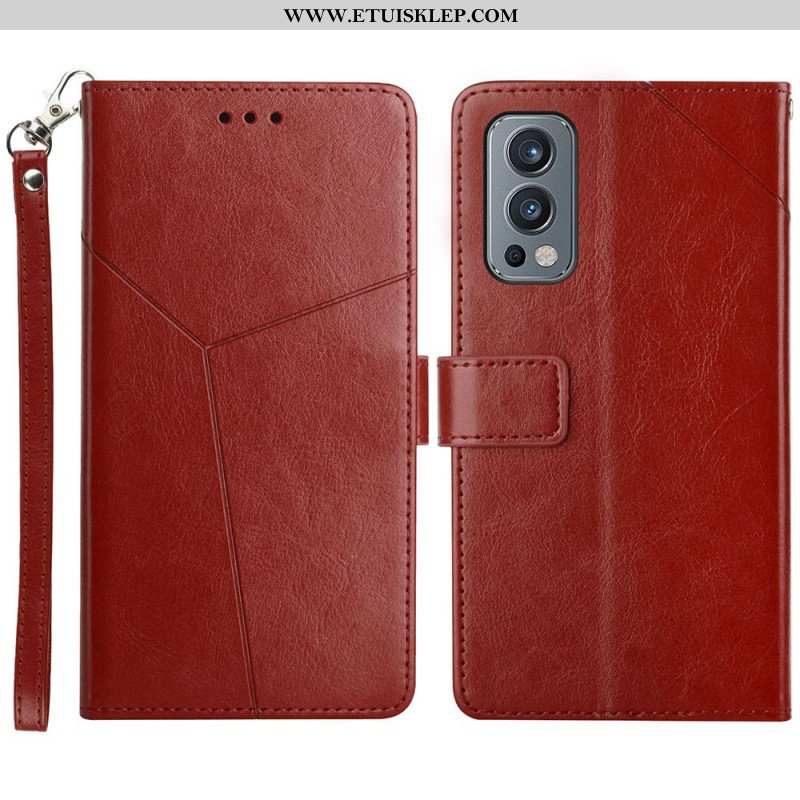 Etui Folio do OnePlus Nord 2 5G Stylowa Skórzana Konstrukcja Geo Y